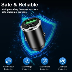 Incarcator Auto USB C Elzle, 30W PD si 18W QC3.0, Dual Port - Img 6