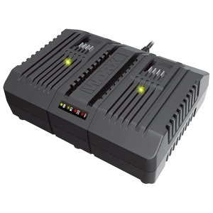 Incarcator dublu original WORX WA3883 - Incarcare simultana a 2 baterii WORX 20V - Curent de incarcare 4A - 2 moduri de incarcare - pentru toate Power