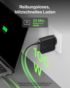 Incarcator rapid Belkin BoostCharge USB-C, 100W, compact, negru - Img 2