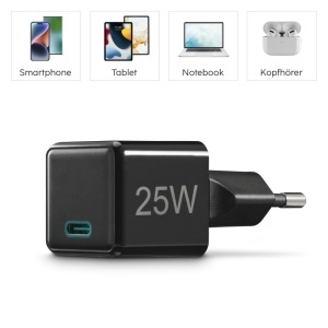 Incarcator rapid Hama cu cablu USB-C, 25W, 1,5m, negru - Img 5