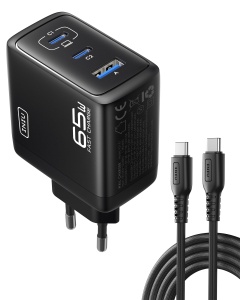 Incarcator rapid INIU 65W USB-C, 3-in-1, cu cablu USB-C 100W