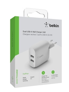 Incarcator USB-A Belkin Boost Charge, 24W, 2 porturi, pentru iPhone si Samsung - Img 2