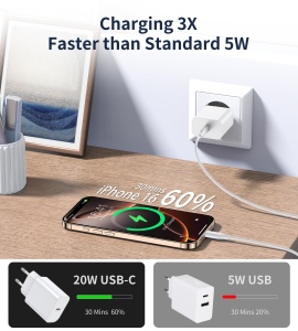 Incarcator USB C 20W BHHB pentru iPhone 1716151413 Pro Max, design compact - Img 3
