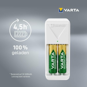 Incarcator VARTA Mini pentru 2 baterii AAAAA, 800 mAh, design compact - Img 4