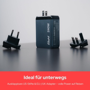 Incarcator Verbatim GaN 240W, 4 Porturi USB-C, Compact si Usor - Img 6