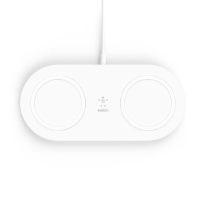 Incarcator wireless Belkin BoostCharge cu 2 pad-uri, 15W, alb - Img 5