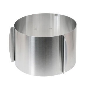Inel de tort reglabil Wenco cu scara, inaltime de 15 cm, inel de tort reglabil cu diametru de 16-30 cm, cadru de copt rezistent la caldura rotund, accesorii de copt din otel inoxidabil