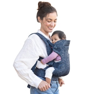 Infantino Flip Advanced 4-in-1 Babytrage Florales Marineblau Ergonomica pentru transport frontal si spate