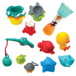 Infantino Splish Splash Set de Joaca cu Apa pentru Bebelusi 17 Piese Dezvoltare Motorie si Coordonare
