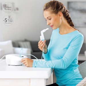 Inhalator Medisana IN 500, Inhalator cu mustiuc si masca pentru adulti si copii, Inhalator nebulizator pentru raceala sau astm cu accesorii suplimentare - Img 3