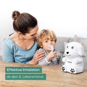Inhalator pentru copii Beurer IH 24 cu design prietenos pentru copii pentru nebulizarea medicamentelor lichide, de la 6 luni, performanta ridicata de nebulizare si timp scurt de inhalare, masca din silicon pentru piele sensibila - Img 4