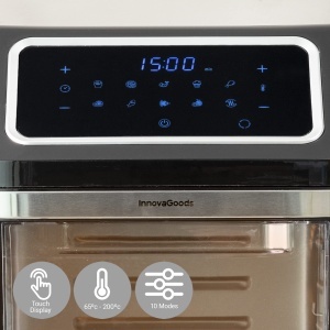 InnovaGoodsr Air Fryer 12L airfryer 1800W cu 100 retete in DE Friteuza cu aer cald cu 8 accesorii 10 programe touch screen cronometru cuptor cu convec - Img 4
