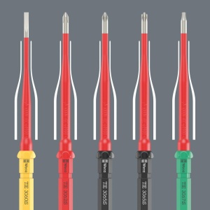 Instrumente de lucru Wera Kraftform Kompakt VDE Stainless 17 extra slim, 2 manere, 6 lame din otel inoxidabil - Img 7