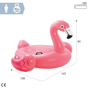 Intex 57558NP - Suport gonflabil Flamingo roz vinil roz 147x140x94 cm - Img 4