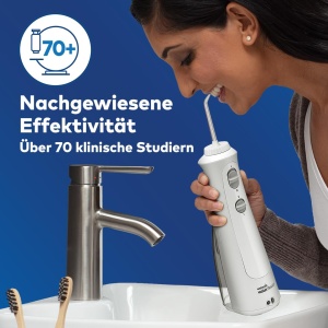 Irigator oral fara fir Waterpik, reincarcabil, curatare electrica a dintilor, ideal pentru indepartarea placii, calatorii sau acasa - alb - Img 3