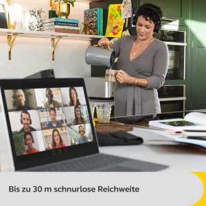 Jabra Evolve2 55 - Casti stereo fara fir cu statie de incarcare Air Comfort - Microfoane cu anulare a zgomotului si ANC - Certificat MS Teams, compatibil cu alte platforme - Negru - Img 9