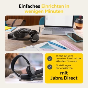 Jabra Evolve2 65 Flex - Casti Bluetooth stereo fara fir cu tehnologie Jabra ClearVoice Noise Cancelling si ANC hibrid - Certificat pentru MS Teams - Negru - Img 5