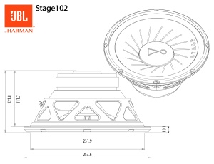 JBL Stage 102 10'' (25cm) Subwoofer/Placa de Bas, Negru - Img 4