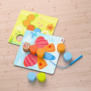 Joc de Fadere HABA 2012248001 - 20 Piese din Lemn, 4 Carti cu Motive - Img 2