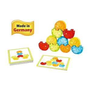 Joc de Stivuire HABA 300145 - 10 Elefanti Colorati din Lemn, 5 Carti de Provocari - Img 5