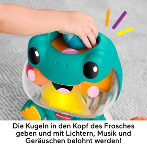 Jucarie Activitate Frosch Fisher-Price cu Muzica, 3 Bile Colorate, Luminile si Sunete - Img 3