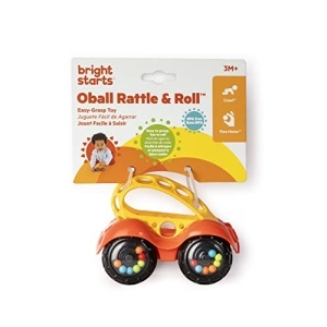 Jucarie auto Bright Starts Oball Rattle Roll pentru bebelusi 3 luni albastru sau rosu - Img 13