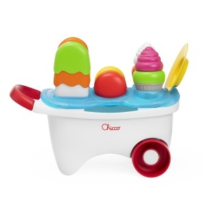 Jucarie Chicco Carucior Inghetata 2in1 Set 19 Piese Activitati Creative si Role Play