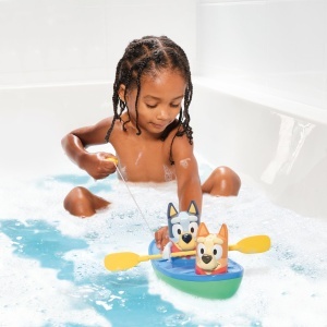 Jucarie de baie Bluey Kanu - Tomy UK, Culoare albastra, Dimensiune universala - Img 4