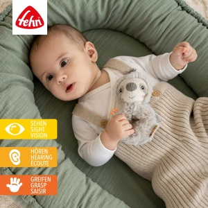 Jucarie de motricitate cu rattling Faultier Fehn, material plush, pentru bebelusi - Img 2