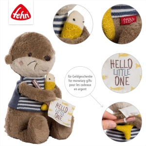 Jucarie de plus Fehn Otter Theo, 20 cm, material moale, pentru bebelusi - Img 4
