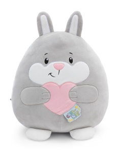 Jucarie de plus NICI Chill-NICI Iepuras cu inima 30 cm textura marshmallow gri deschis