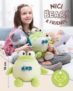Jucarie de Plus NICI Frosch Frowin 18cm - Verde, Cu Ochi Mari, Design Nostalgic - Img 2