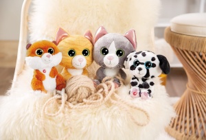 Jucarie de plus NICI GLUBSCHIS Felinja 25cm gri-bej ochi stralucitori - Img 7