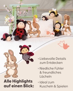 Jucarie de plus NICI Hummel Beelinda 18cm galben realizata din materiale reciclate - Img 5