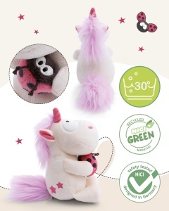 Jucarie de Plus NICI Theodor 25cm Alb cu Buburuza Material Eco din PET Reciclat - Img 4