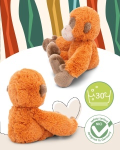 Jucarie de Plus NICI Zoo Friends Orang Utan 20cm Portocaliu Moale si Dragalas - Img 3