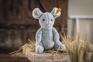 Jucarie de plus Steiff Cheesy Maus 19cm, gri deschis, prieten de neuitat - Img 2
