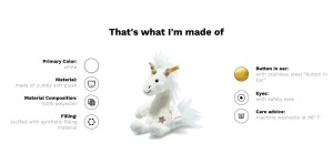 Jucarie de plus Steiff Unica Schlenker Einhorn - 20 cm, Alb, Design atractiv - Img 2