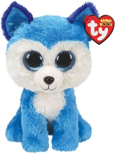 Jucarie de plus TY Beanie Boos Prince Husky - Culoare gri, ochi mari, pentru copii - Img 3
