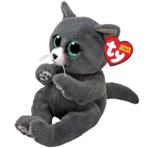 Jucarie de plus Ty Binx pisica Blue Russian - Beanie Baby moale si colectabila