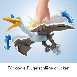 Jucarie Dinosaurus Quetzalcoatlus Fisher-Price HML44, 3-8 ani, cu Triceratops - Img 5
