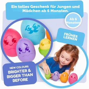 Jucarie educativa TOMY Toomies Hide Squeak - 5 oua colorate cu sunet pentru bebelusi - Img 6