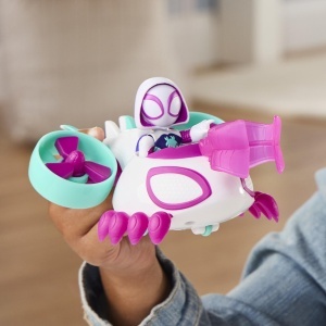 Jucarie Helikopter Ghost-Spider Marvel cu Figurina 7,6 cm, Mov - Img 6