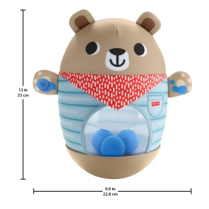 Jucarie interactiva Fisher-Price Camping Wackelbar JLB83 33 cm cu bile colorate si baza stabila - Img 3