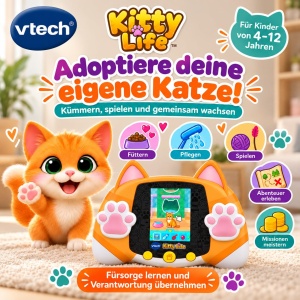 Jucarie interactiva VTech KittyLife cu 2 moduri de joc si 30 misiuni - Img 3