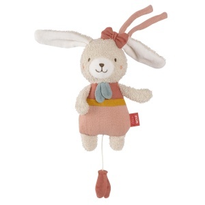 Jucarie muzicala Fehn Mini-Spieluhr Hase fehnNATUR 19 cm melodia Mozarts Wiegenlied bumbac organic
