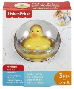 Jucarie pentru baie Fisher-Price Entchenball, 3 luni, cu confetti, galben - Img 7