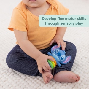 Jucarie pentru bebelusi Bright Starts Disney Baby Stitch Twist-a-Stitch cu inele texturate si zornaitoare - Img 3