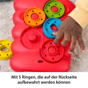 Jucarie pentru bebelusi Fisher-Price Pyramida cu Ringi Colorati, 5 Ringi, Activitate Cauza-Efect - Img 6