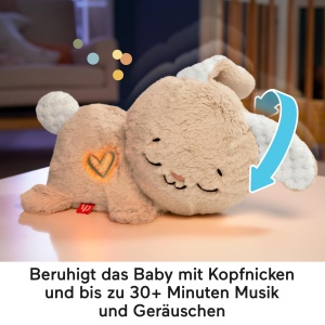 Jucarie pentru bebelusi Fisher-Price Soothe Settle Bunny, cu sunete si lumina, moale - Img 4